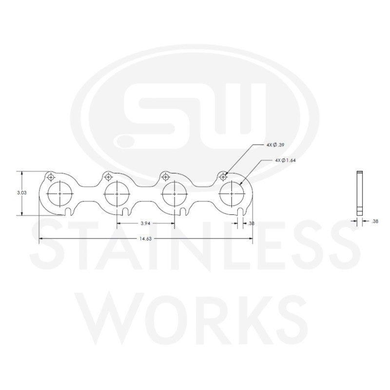 Stainless Works Small Block Ford 4.6L 2V Round Port Header 304SS Exhaust Flanges 1-5/8in Primaries-thumbmail-2