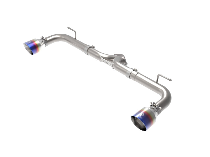 aFe Takeda 2-1/2in 304 SS Axle-Back Exhaust w/ Blue Flame Tips 14-18 Mazda 3 L4 2.0L/2.5L-thumbmail-1