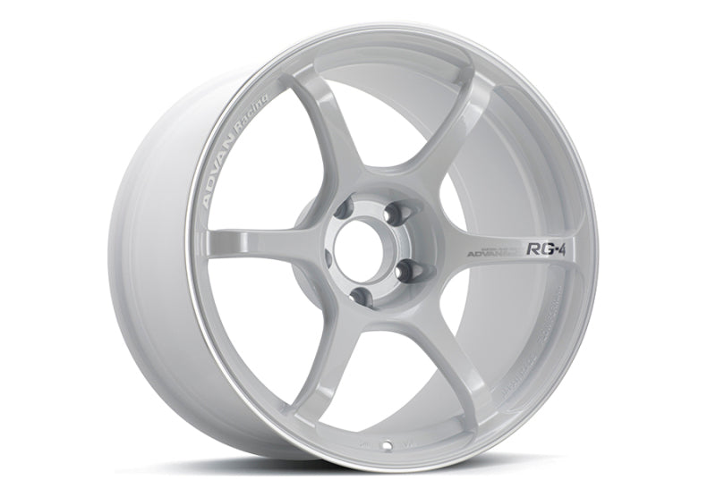 Advan RG-4 18x9.5 +25 5-112 Racing White Metallic & Ring Wheel-thumbmail-1