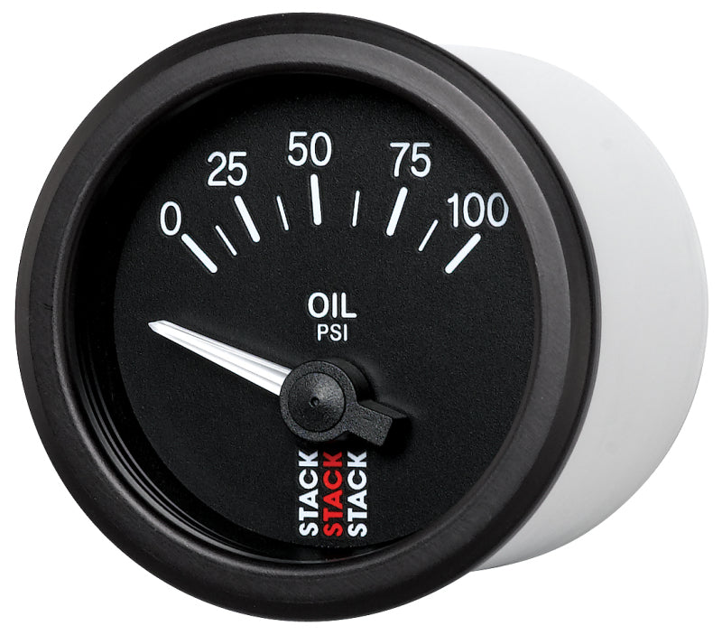 Autometer Stack Instruments 52mm 0-100 PSI 1/8in NPTF Electronic Oil Pressure Gauge - Black-thumbmail-5
