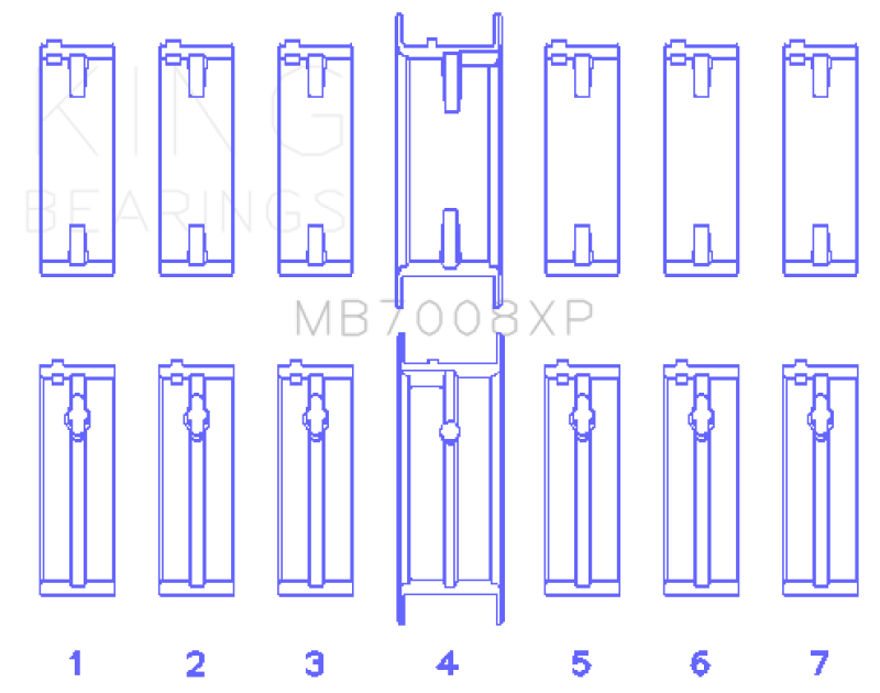 King Nissan 2.5L RB25DET 24V (Size .025) Performance Main Bearing Set-thumbmail-2