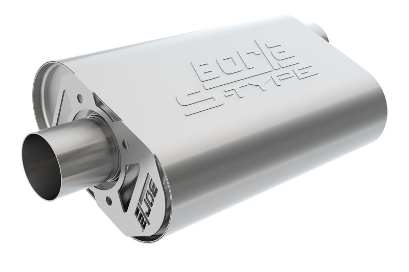 Borla CrateMuffler SBC Hot 350/383 3.0 inch Offset/Center 14in x 4.35in x 9in Oval S-Type Muffler-thumbmail-2