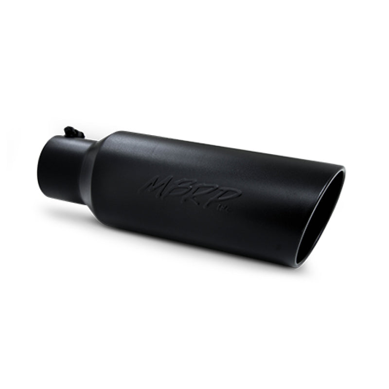 MBRP Universal Tip 6in OD Rolled End 4in Inlet 18in L Black Coated Exhaust Tip-thumbmail-2