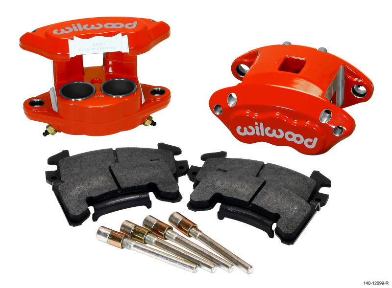 Wilwood D154 Front Caliper Kit - Red 1.62 / 1.62in Piston 1.04in Rotor-thumbmail-1