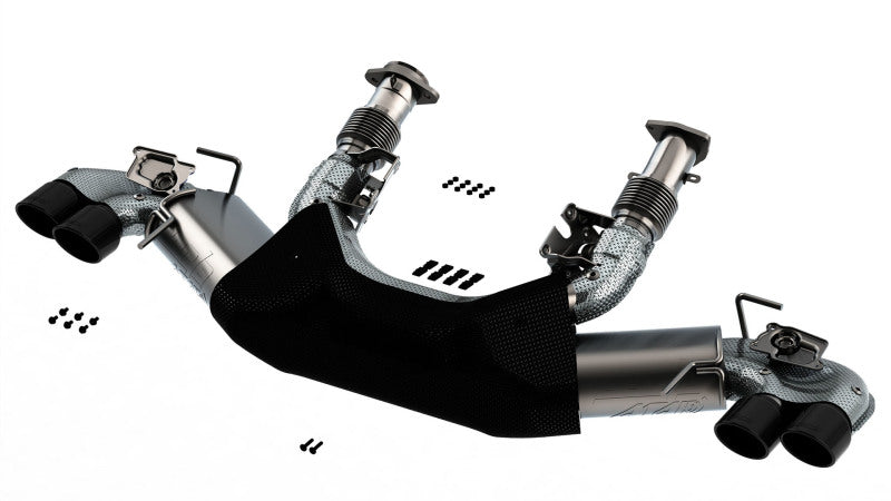 Borla 2020 Chevrolet Corvette C8 6.2 ATAK 3in Exhaust System Dual Round Rolled A/C Black Chrome Tips-thumbmail-3