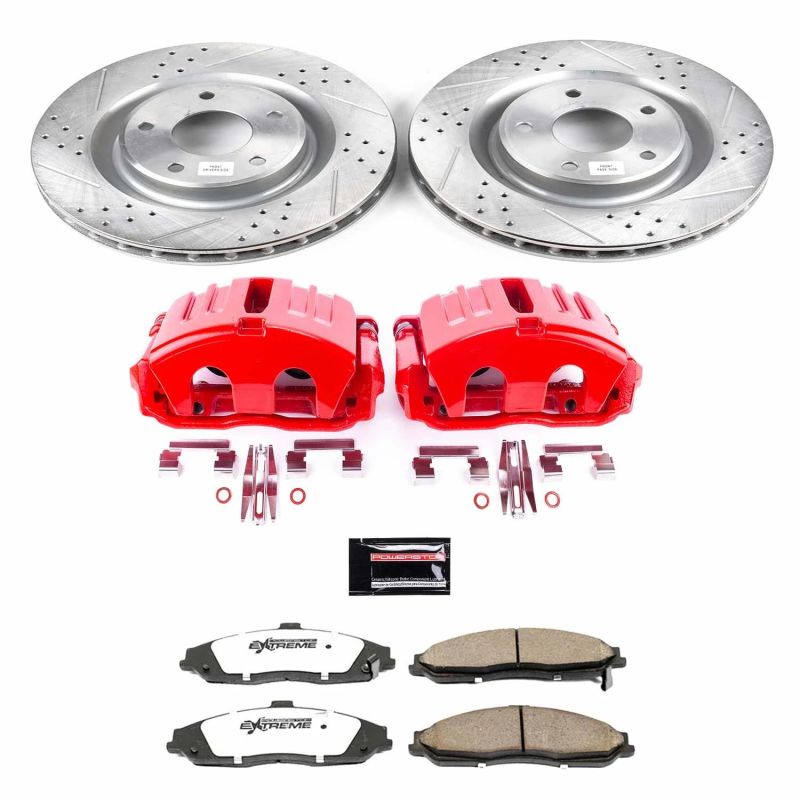 Power Stop 05-13 Chevrolet Corvette Front Z26 Street Warrior Brake Kit w/Calipers-thumbmail-1