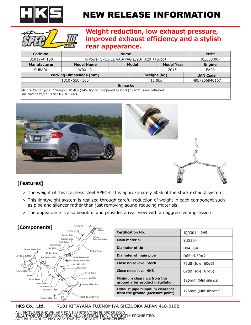 HKS Hi-Power SPEC-L2 VAB EJ20-thumbmail-2