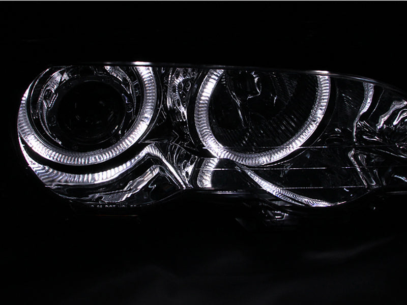 ANZO 2000-2003 BMW 3 Series E46 Projector Headlights w/ Halo Chrome-thumbmail-3