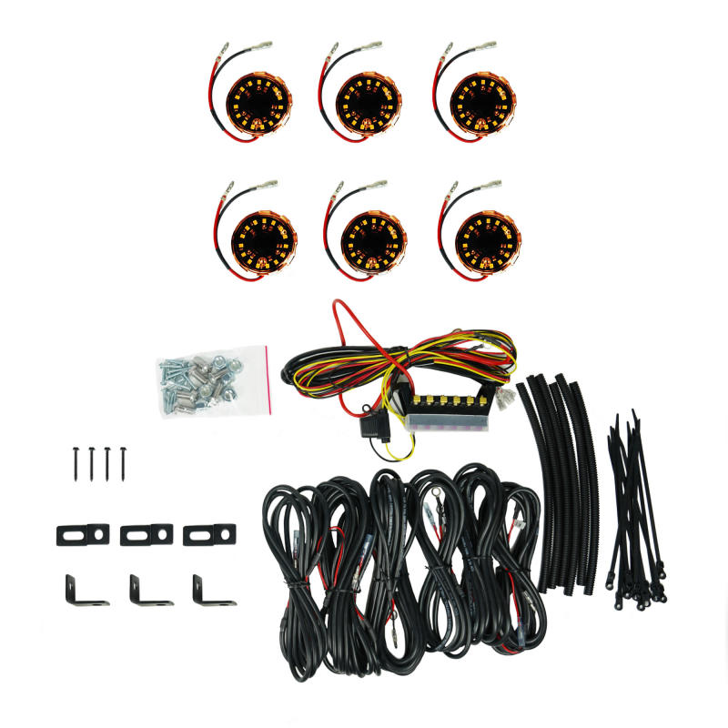 KC HiLiTES Cyclone V2 LED - Rock Light - 6-Light System - Amber - 5W Flood Beam-thumbmail-1