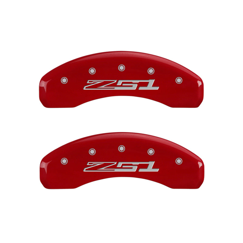 MGP 4 Caliper Covers Engraved Front Corvette C7 Engraved Rear Z51/2015 Red finish silver ch-thumbmail-5