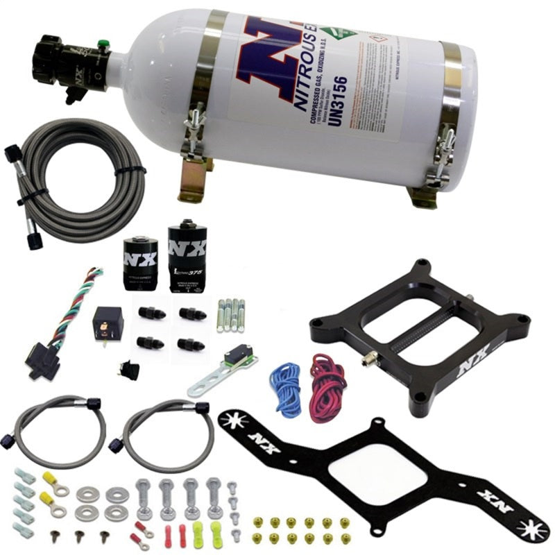 Nitrous Express 4150 RNC Conventional Nitrous Plate Kit w/.375in Solenoid w/10lb Bottle-thumbmail-2