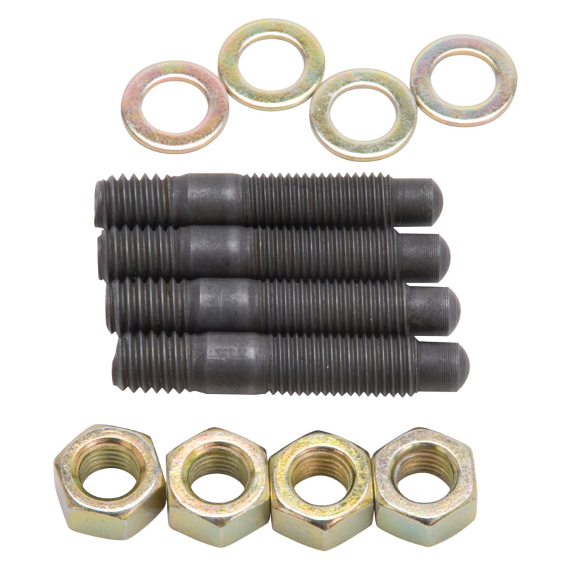 Edelbrock Carburetor Mounting Studs Bullet Nosed Black Oxide Gold Iridite Washers/Nuts Set of 4-thumbmail-1