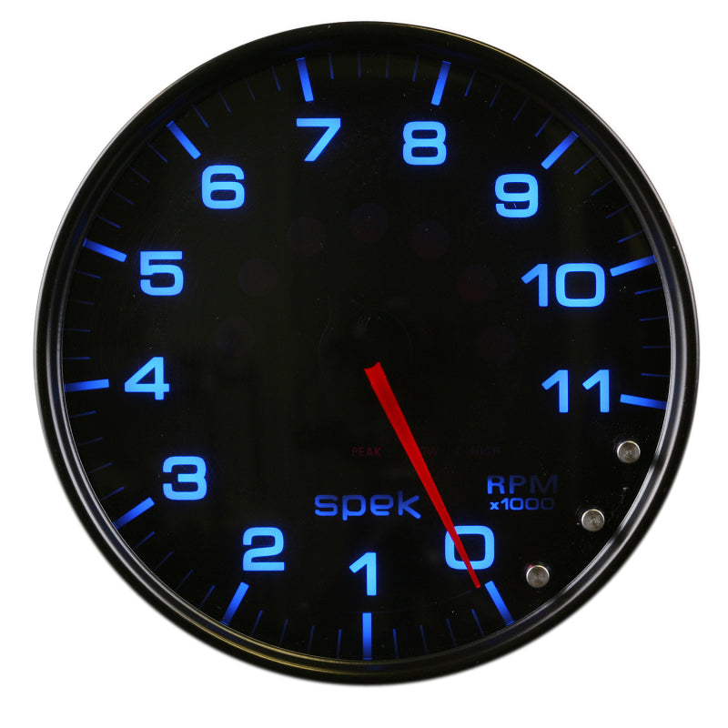 Autometer Spek-Pro Gauge Tachometer 5in 11K Rpm W/Shift Light & Peak Mem Black/Smoke/Black-thumbmail-5