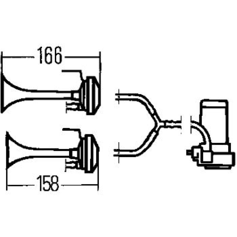 Hella Twin Trumpet Horn Kit 12V 240W 795-800Hz 118dB-thumbmail-3