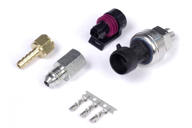Haltech 7 Bar TI MAP Sensor 1/8 NPT (Incl Plug & Pins/-4 AN & 5mm Hosetail Adaptors)-thumbmail-1