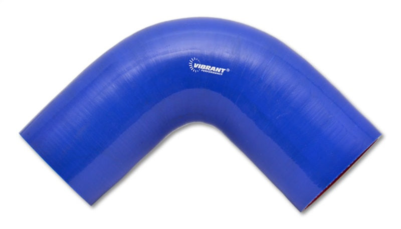 Vibrant 4 Ply Reinforced Silicone Elbow Connector - 2.5in I.D. - 90 deg. Elbow (BLUE)-thumbmail-1