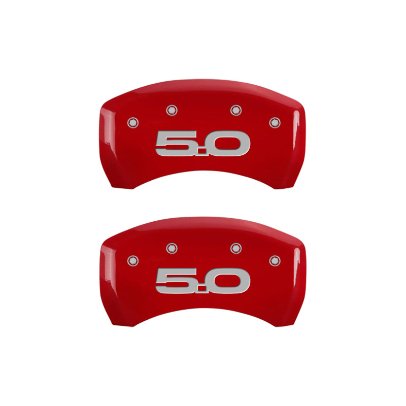 MGP 4 Caliper Covers Engraved Front 2015/Mustang Engraved Rear 2015/50 Red finish silver ch-thumbmail-5