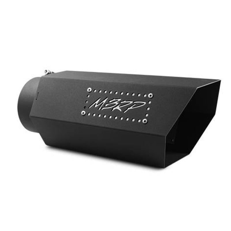 MBRP Universal Hex Tip 5in Inlet 16in Length w/ Logo - Black Coated-thumbmail-3