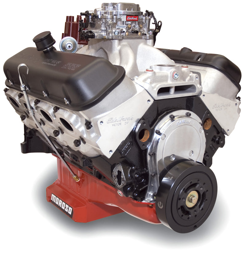 Edelbrock Crate Engine Edelbrock/Pat Musi 555 RPM XT BBC 675 HP Stock Exhaust Port Location-thumbmail-2