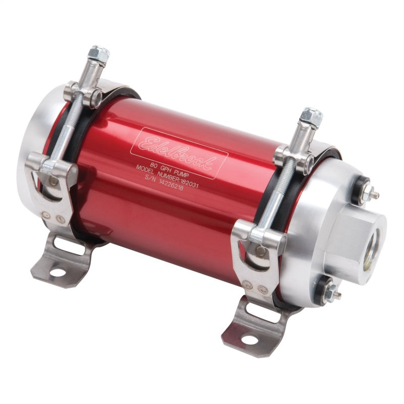 Edelbrock Fuel Pump Electric Quiet-Flo EFI 80 GPH -10 In -10 Out Red/Clear-thumbmail-2