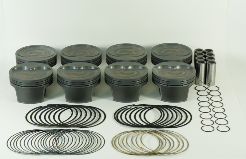 Mahle MS Piston Set SBC 382ci 4.030in Bore 3.750in Stroke 5.7in Rod 0.927 Pin -31cc 8.6 CR Set of 8-thumbmail-3