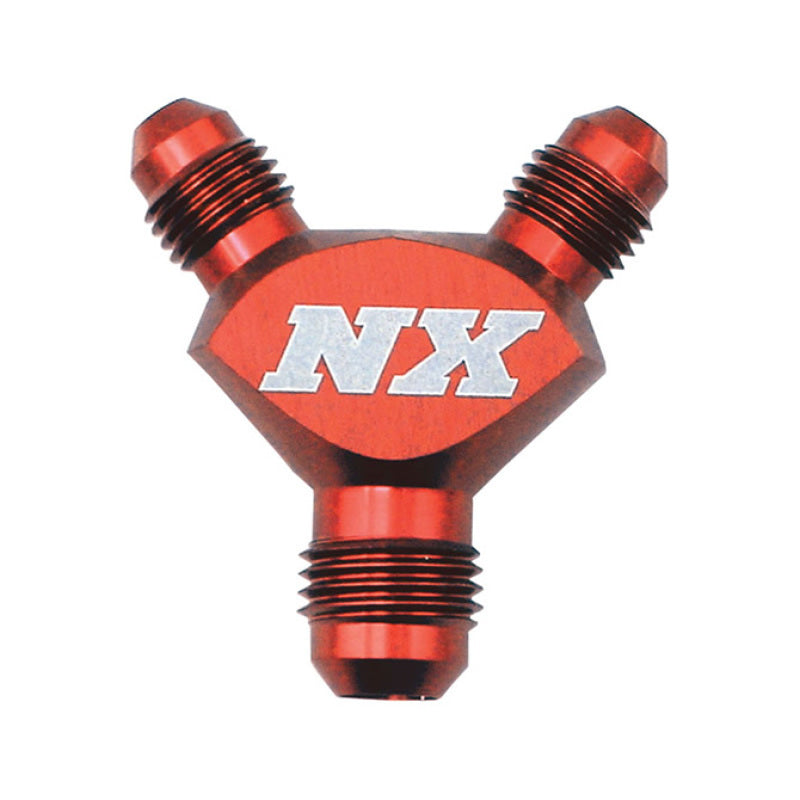Nitrous Express 8AN x 6AN x 6AN Billet Pure-Flo Y Fitting - Red-thumbmail-3