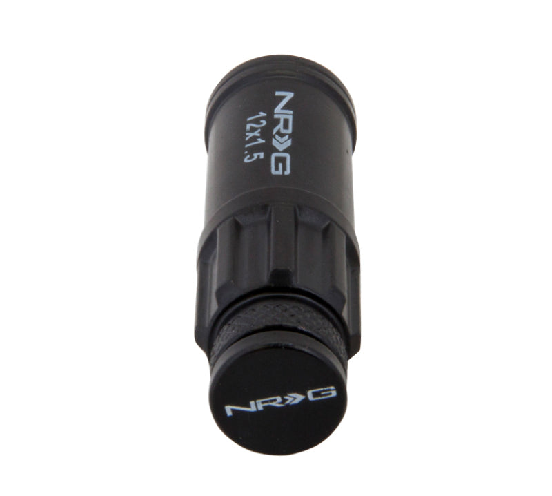 NRG 700 Series M12 X 1.5 Steel Lug Nut w/Dust Cap Cover Set 21 Pc w/Locks & Lock Socket - Black-thumbmail-3