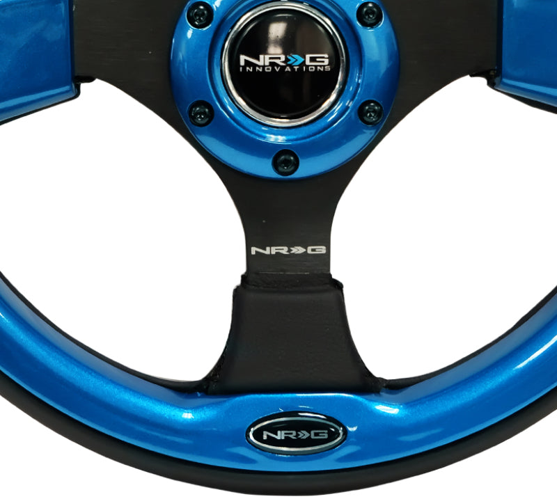 NRG Reinforced Steering Wheel (320mm) Blk w/Blue Trim-thumbmail-4