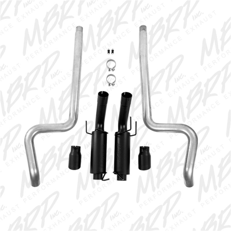 MBRP 11-14 Ford Mustang GT 5.0L 3in Cat Back Dual Split Rear Race Version 4in Tips - Black-thumbmail-5