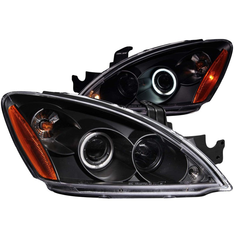 ANZO 2004-2007 Mitsubishi Lancer Projector Headlights w/ Halo Black (CCFL)-thumbmail-2