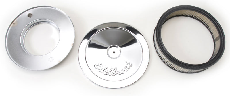 Edelbrock Air Cleaner Pro-Flo Series Round Steel Top Paper Element 10In Dia X 3 5In Chrome-thumbmail-1