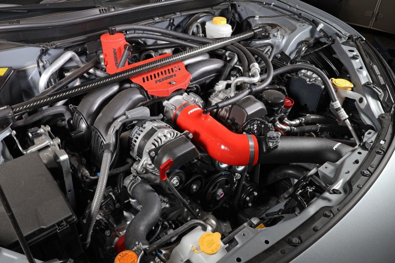 Perrin 22-23 Subaru BRZ/Toyota GR86 Silicone Inlet Hose (3in. ID / SS Wire) - Red-thumbmail-8