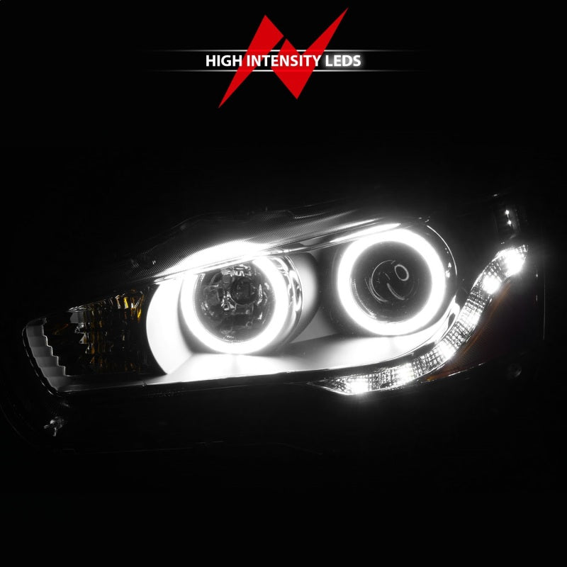 ANZO 2008-2015 Mitsubishi Lancer Projector Headlights w/ Halo Black (CCFL)-thumbmail-11