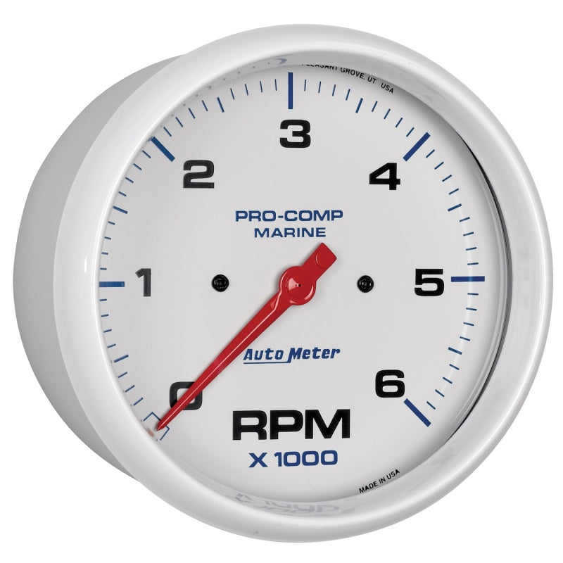 Autometer Marine White Ultra-Lite 5in In-Dash Tachometer 0-6K RPM-thumbmail-2