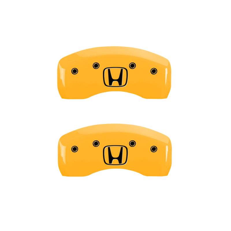 MGP 4 Caliper Covers Engraved Front Honda Rear H Logo Yellow Finish Black Char 2004 Honda Accord-thumbmail-4