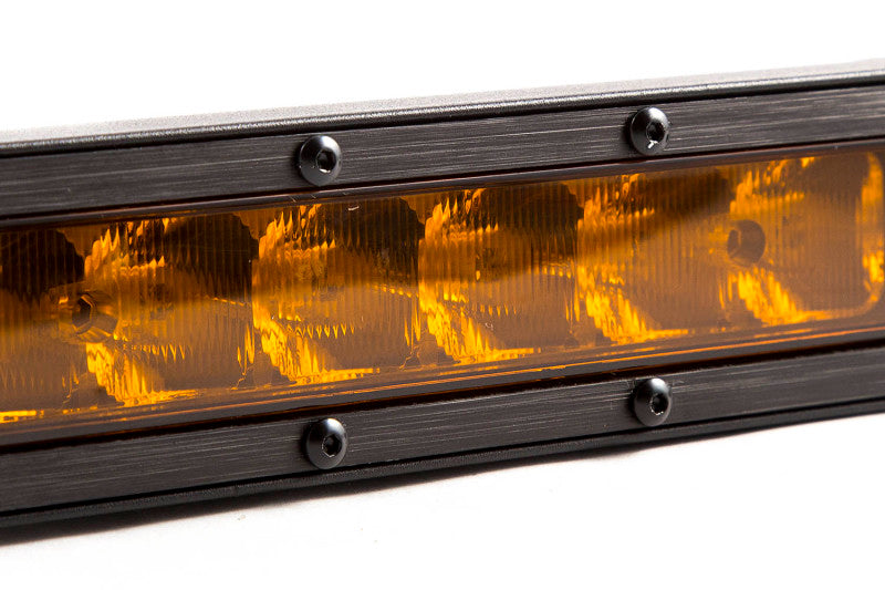 Diode Dynamics 12 In LED Light Bar Single Row Straight - Amber Flood Each Stage Series
