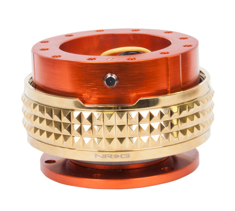 NRG Quick Release Kit - Pyramid Edition - Orange Body / Chrome Gold Pyramid Ring-thumbmail-2