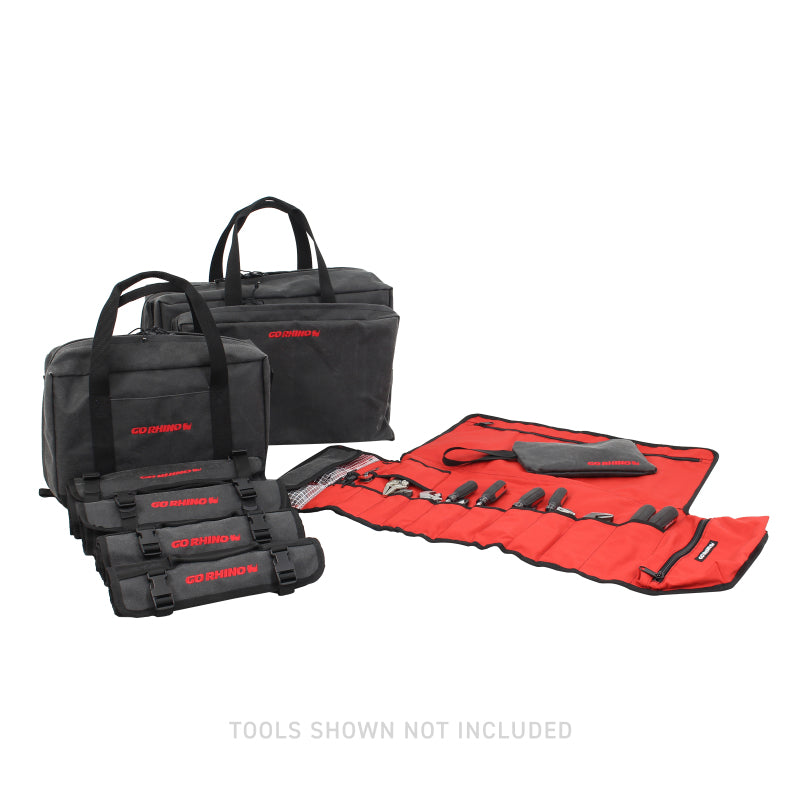 Go Rhino XVenture Gear Tool Roll Large (7x7in. Closed) 12oz Waxed Canvas - Black-thumbmail-12