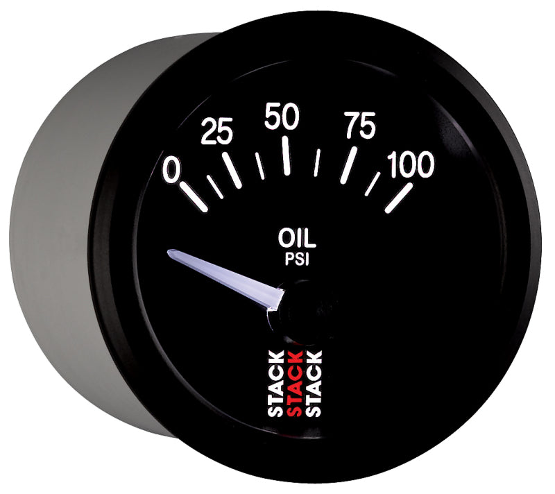 Autometer Stack Instruments 52mm 0-100 PSI 1/8in NPTF Electronic Oil Pressure Gauge - Black-thumbmail-6