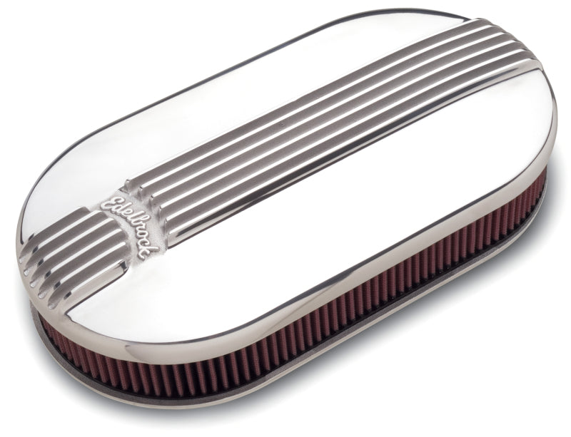 Edelbrock Air Cleaner Classic Series Oval Aluminum Top Dual Carburetor Polished-thumbmail-2