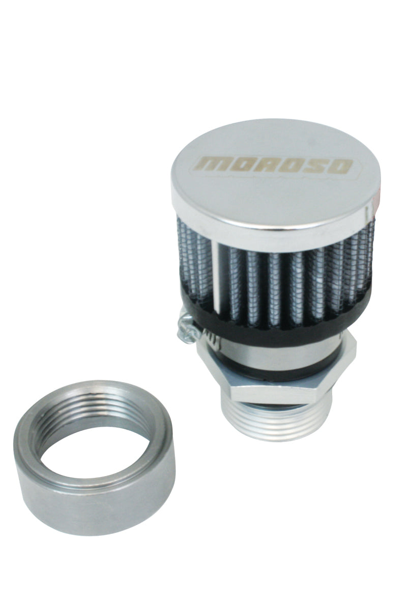 Moroso Weld-On Valve Cover Breather Kit - Steel Valve Covers - Chrome Finish-thumbmail-1