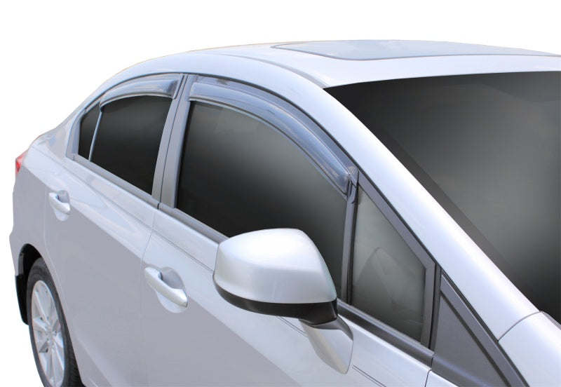 AVS 12-15 Honda Civic Ventvisor Outside Mount Window Deflectors 4pc - Smoke-thumbmail-6