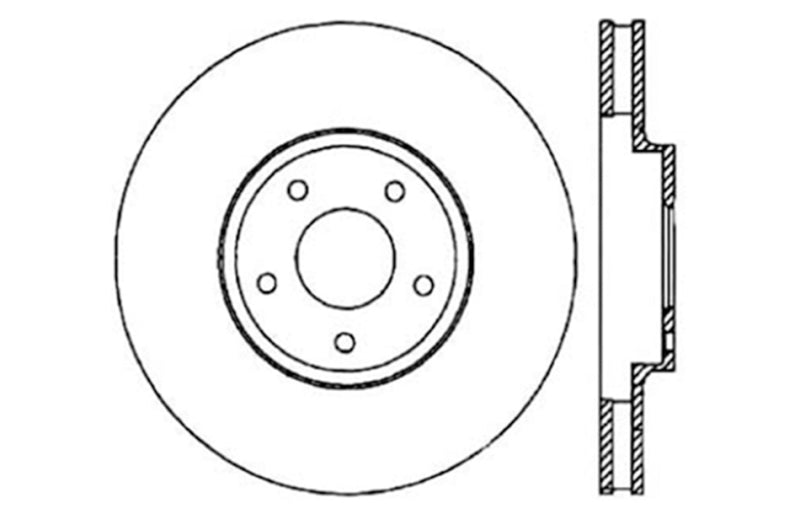 StopTech 08-09 Infiniti EX35 / 05-08 G35 / 09 G37 / 06-09 M35/M45 Drilled Left Front Rotor-thumbmail-8