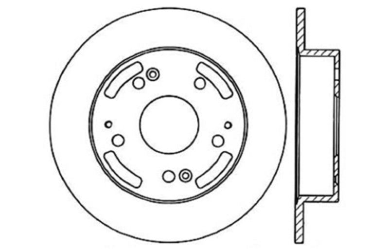 StopTech 02-06 Acura RSX Incl. Type S / 97-01 Integra Type R Slotted & Drilled Right Rear Rotor-thumbmail-6