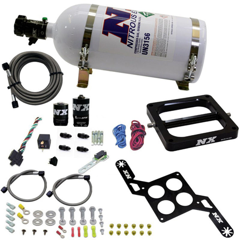 Nitrous Express 4500 RNC Conventional Nitrous Plate Kit w/.375in Solenoid w/10lb Bottle-thumbmail-1