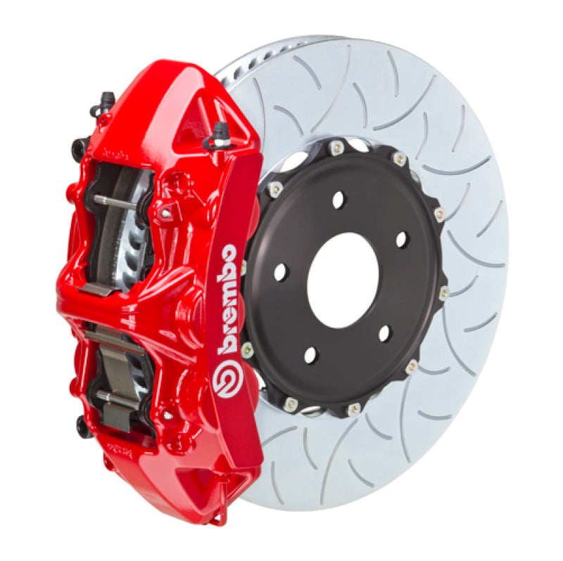 Brembo 15-19 VW Golf R/15-20 Audi S3 Front GT BBK 6 Piston Cast 350x34 2pc Rotor Slotted Type3- Red-thumbmail-1