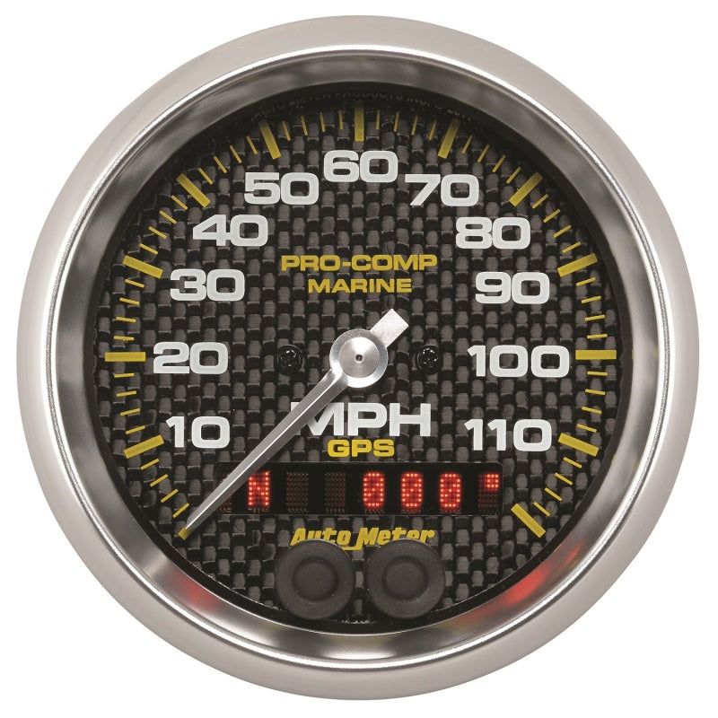 Autometer Marine Carbon Fiber Ultra-Lite 3-3/8in 120MPH GPS Speedometer Gauge-thumbmail-2