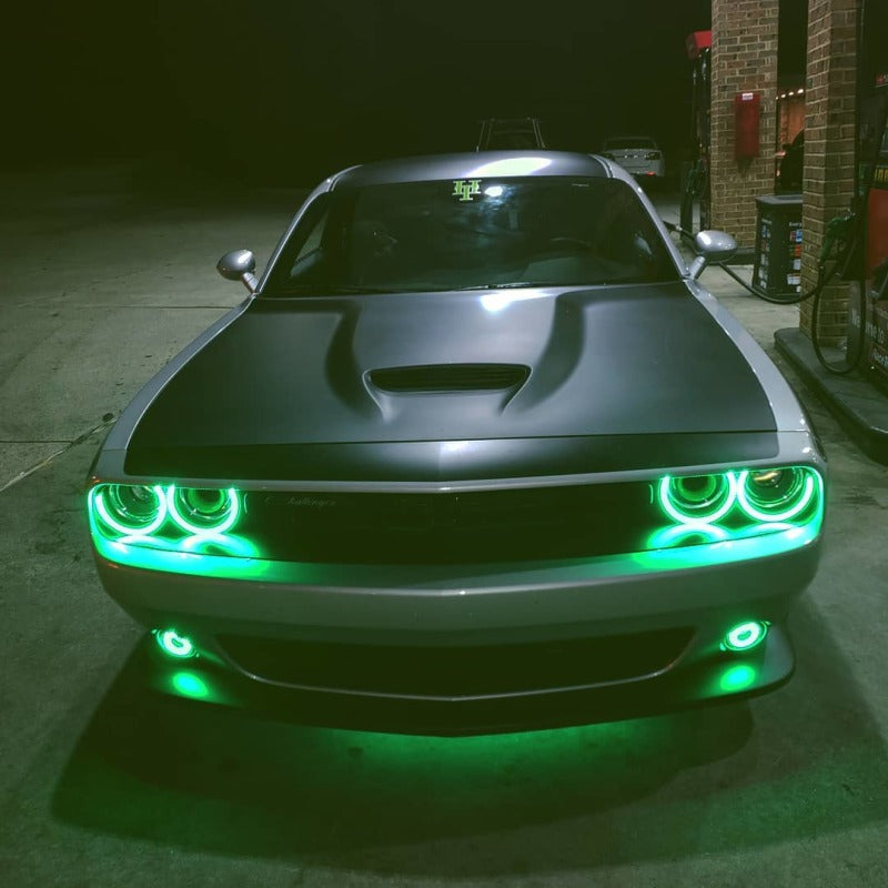 Oracle 15-21 Dodge Challenger Waterproof LED Fog Light Halo Kit - ColorSHIFT-thumbmail-7