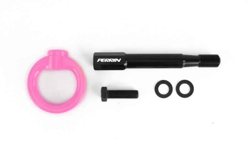 Perrin 08-14 Subaru WRX/STI Hatchback Tow Hook Kit (Rear) - Hyper Pink-thumbmail-4