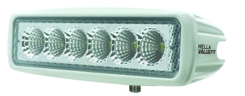Hella Value Fit Mini Flush Mount 7.7in - 18W White Housing Flood Beam LED Light Bar-thumbmail-4